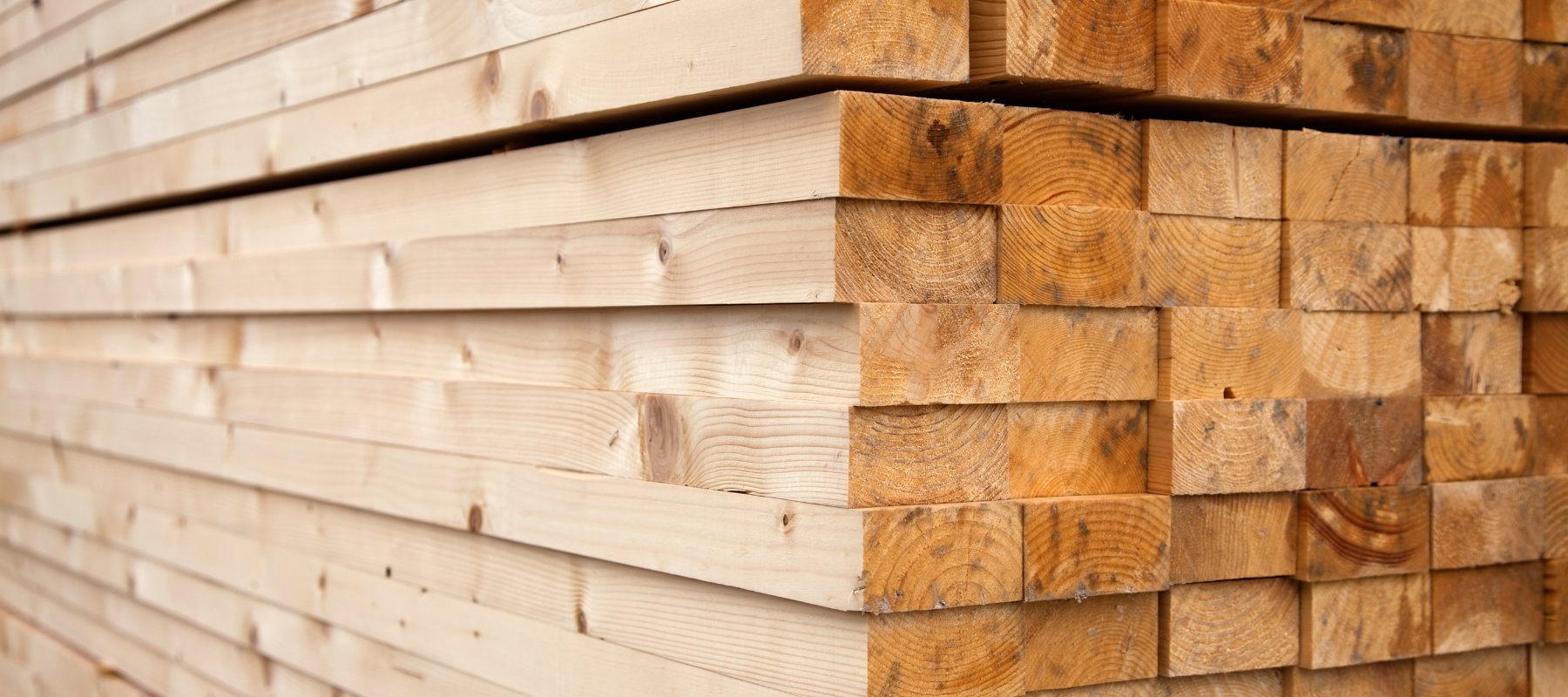Stacked lumber.
