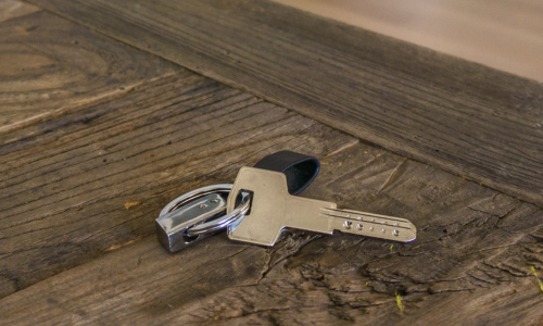 Keys placed on a table.